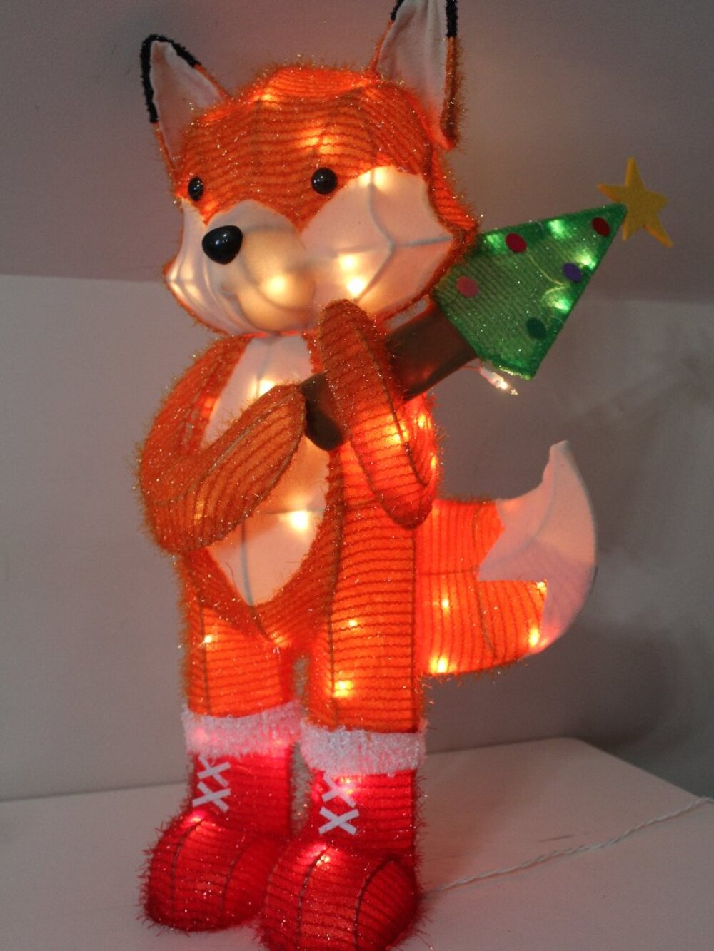 Lighted Tinsel Fox with Tree Wondershop at Target 2024 28" Christmas Out/In Door